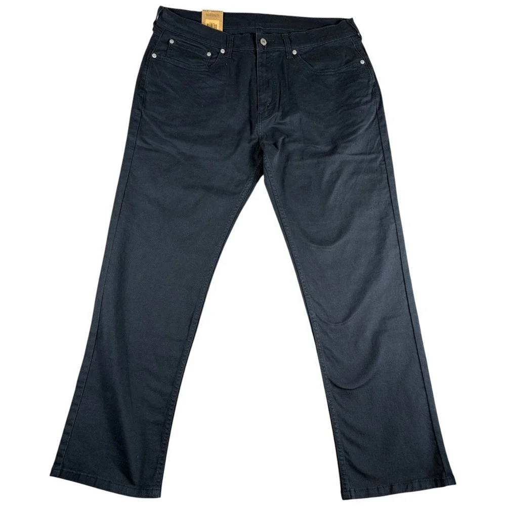 NWT Levis 505 Regular Fit Pants Mens 36x30 Blue Indigo Straight Workwear Stretch